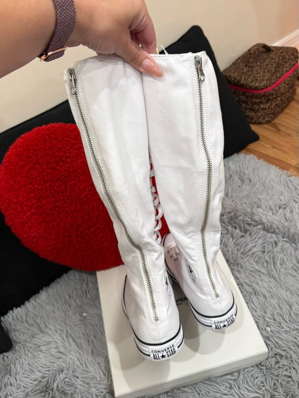 Converse Knee High Zip Boots White W 8.5
